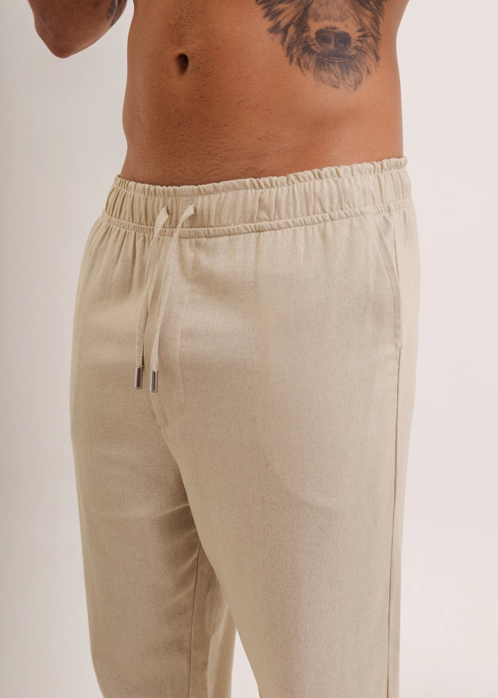 Calça em linho Off-White